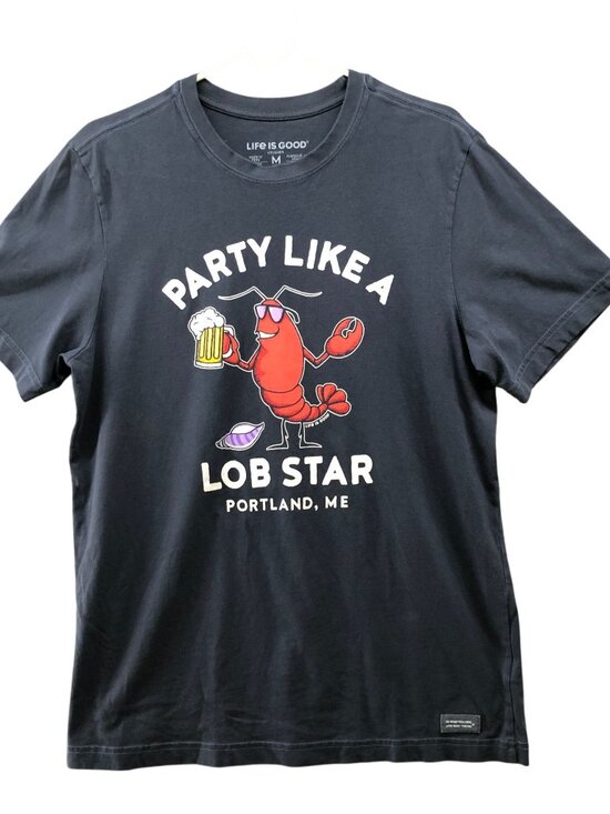 Life Is Good Other - Life Is Good Party‎ Like a Lobster Crusher Tee Mens M Short Sleeve Portland ME